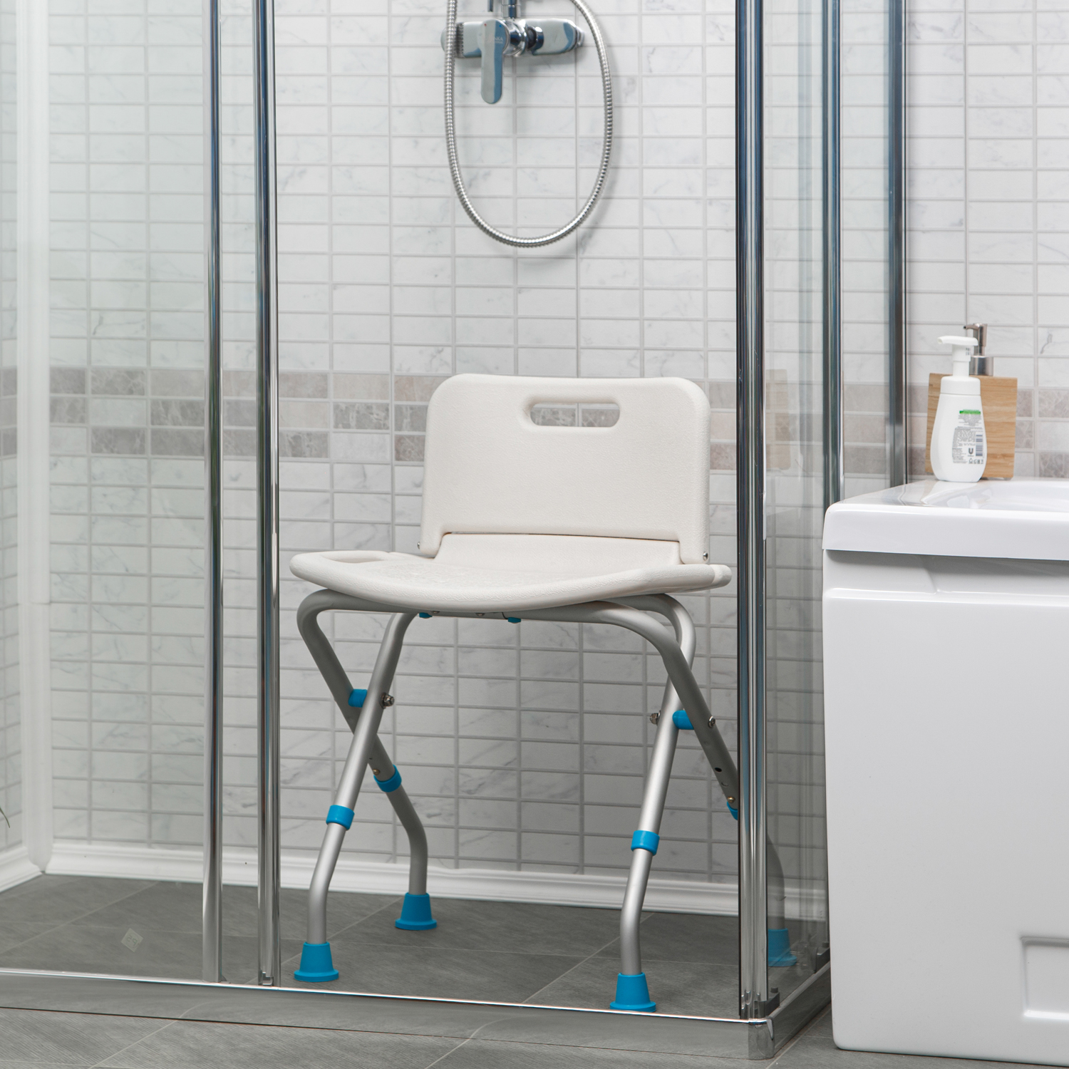 Стул для ванны складной ORTONICA Lux 600 для пожилых людей и инвалидов, до 135кг - 10